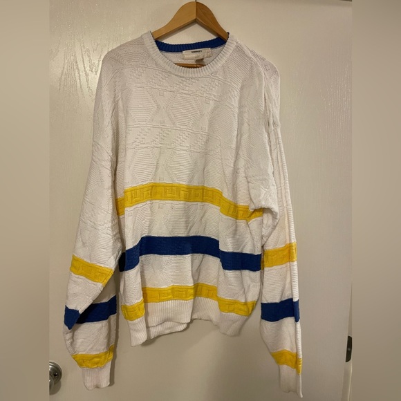 Woodwards Other - Woodwards Classic Cotton Blue and Yellow Striped Sweater